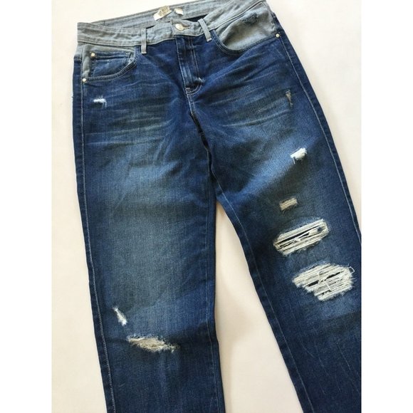 Guess Women’s Relaxed  Boy Fit Jeans Destroy Patched Details Size 27 - Picture 4 of 12